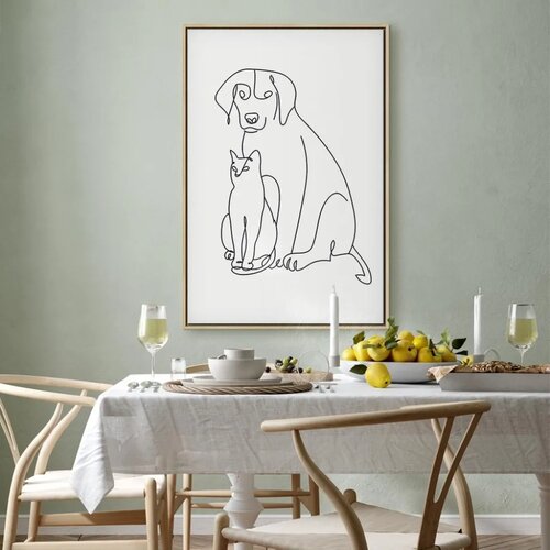  Slika - Best Friends (1 Part) Vertical 40x60 U prirodnom drvenom okviru Slike