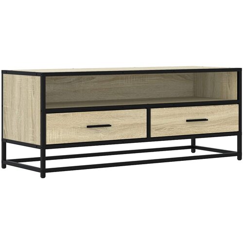 Maison Chic TV omarica - TV stojalo - Televizijska omarica sonoma hrast 100x34,5x40 cm inženirski les in kovina, (21699710) Slike