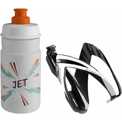 Elite Cycling CEO Bottle Cage + Jet Bottle Kit Black Glossy/Clear Orange 350 ml