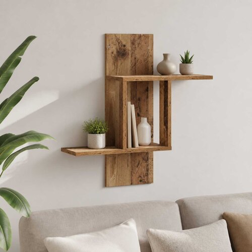  Polica na zidu Staro drvo 59 x 17 x 63 cm Konstruirano drvo Cijene