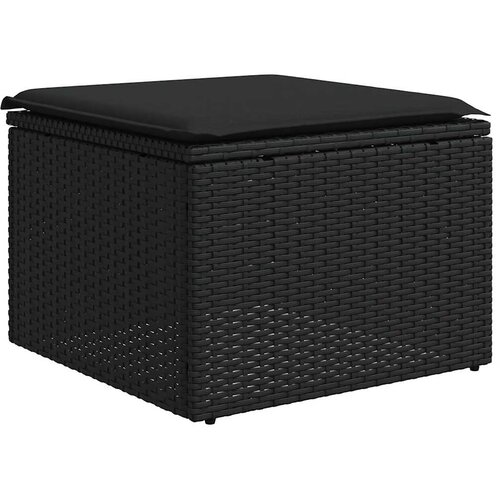  5-dijelna vrtna garnitura od poliratana s jastucima crna 93 x 62 x 69 cm Slike