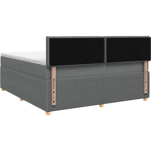  Boxspring krevet s madracem Tamnosiva 140 x 190 cm Tkanina 190 x 144 x 100.5 cm Slike