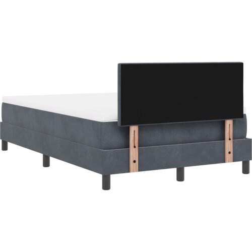 VidaXL Box Spring krevet s madracem tamno sivi mali dvostruki bar&amp;scaron;un Slike