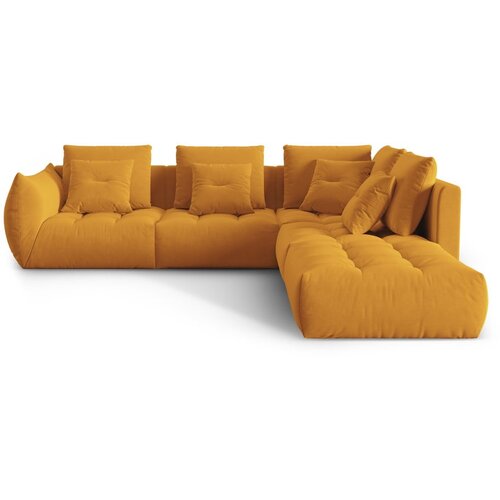 Micadoni Žuta kutna garnitura od boucl&amp;eacute; tkanine (s desnim kutom) Bloom &amp;ndash; Home Slike