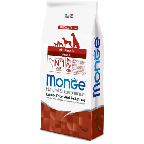 Monge Natural superpremium dog all breeds adult monoprotein lamb with rice and potatoes - 12 kg Cene