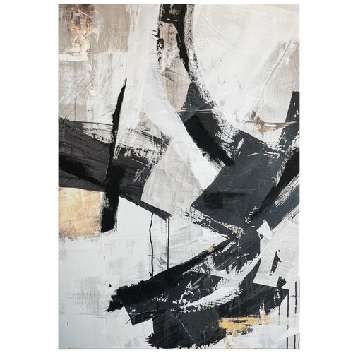 Styler Slika z ročno naslikanimi elementi 70x100 cm Ash &amp;ndash; Slike