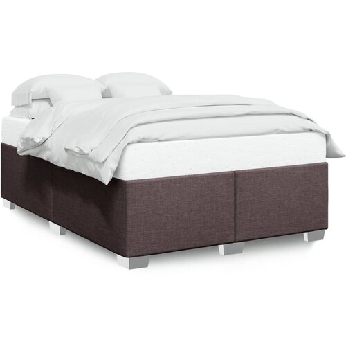 Maison Chic Posteljni okvir - Dvoposteljna postelja - Zakonska postelja brez vzmetnice temno rjav 140x190 cm blago-J12797, (21768044) Cene