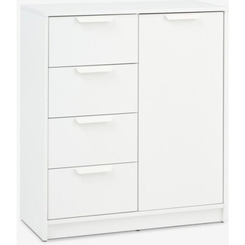  Komoda 4 fioke 1 vrata bela Cene