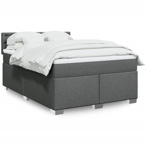 VidaXL Okvir kreveta s oprugama i madrac svjetlosivi 160x200cm tkanina Slike