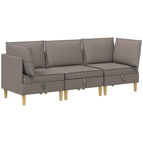  Set namje&amp;scaron;taja za dnevni boravak 3 pcs Sivosmeđa Tkanina Slike