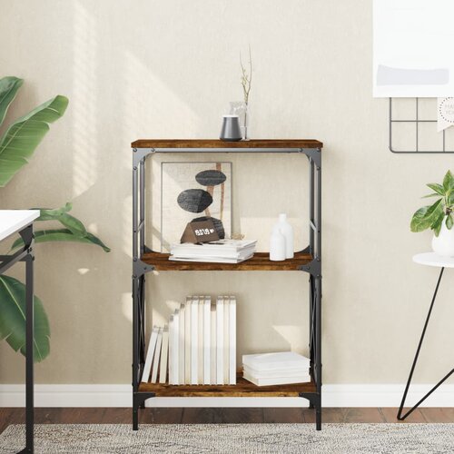  The living store knjižna omara 3-nadstropna dim. hrast 59x35x90,5 cm inž. les - knjižna omara, (21499641) Cene
