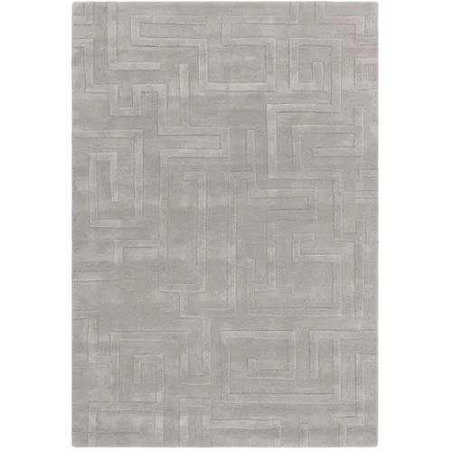 Asiatic Carpets Svetlo siva volnena preproga 120x170 cm Maze –