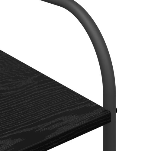 VidaXL Stojalo za oblačila s policami Črna hrastovina 120x44x160 cm Inženirski les Slike