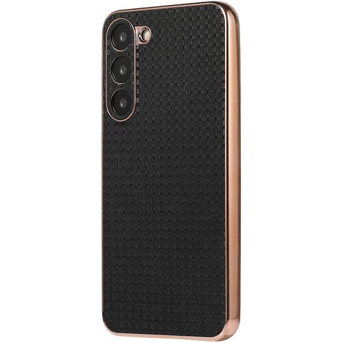 INORCO Ovitek za telefon z nano galvanizacijo za Samsung Galaxy S23+, teksturiran ovitek TPU iz pravega usnja, (22033364) Slike