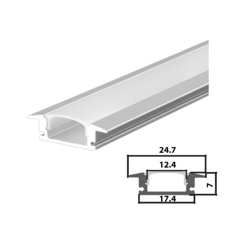  Set aluminijumski profil za LED trake 2m 24.7x7 ( LPR-508/2-SET ) Slike