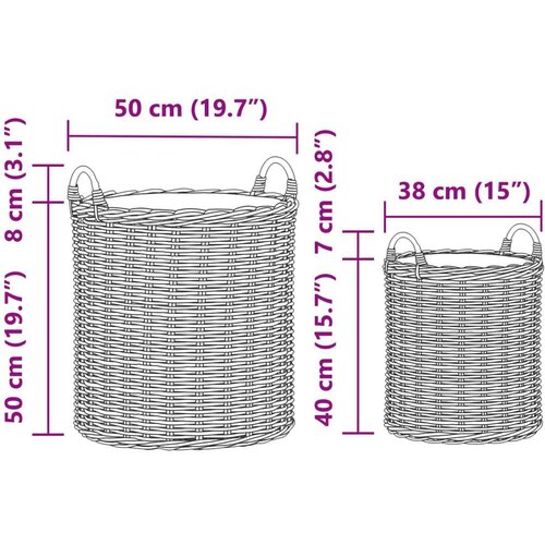  Vazon ko&amp;scaron; s pohranom 2 pcs Siva Lacak ratan - Siva Slike
