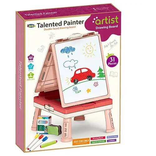 Luna Ružičasti set dvostrana ploča za crtanje 31kom Cene