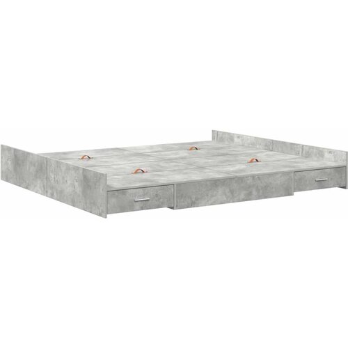  Krevet s ladicama Betonski sivi 180 x 200 cm Konstruirano drvo Slike