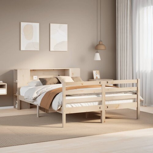 vidaXL Knjižna postelja brez vzmetnice 140x190 cm trdna borovina Cene