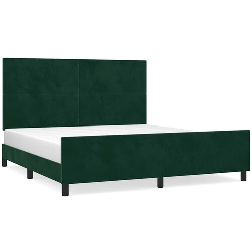  Okvir za krevet s uzglavljem tamnozeleni 180x200 cm bar&amp;scaron;unasti Slike