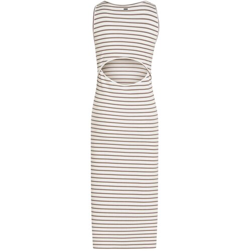 O&amp;#039;neill Jess Midi Rib Dress white yarn dye stripe Slike