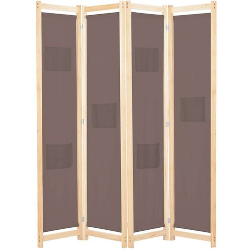 Sobna pregrada s 4 panela od tkanine 160 x 170 x 4 cm smeđa Cijene