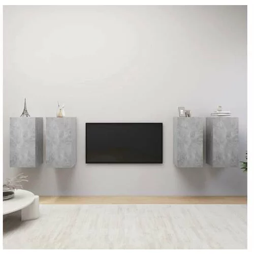 Den TV omarice 4 kosi betonsko sive 30,5x30x60 cm iverna plošča