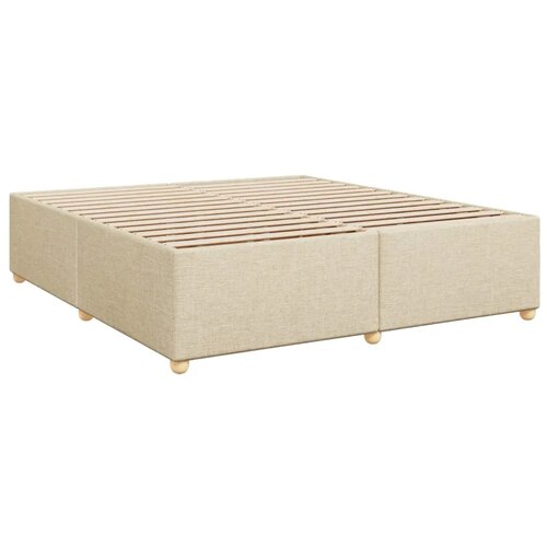  Boxspring krevet s madracem Krem 200 x 200 cm Tkanina - Krem 200 x 200 cm Dizajn linija Slike