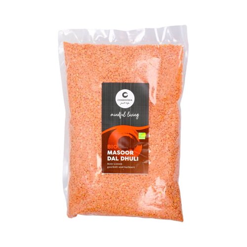Cosmoveda Bio Masoor Dal Dhuli - crvena leća, oljuštena i prepolovljena - 1 kg Cene