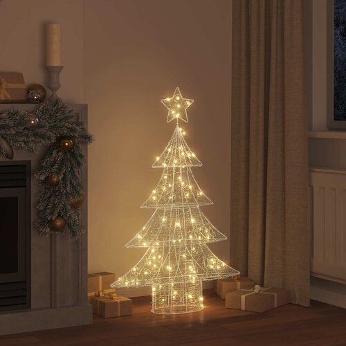  Božićno drvce s 100 LED svjetlima Topla bijela 120 cm Akril Slike