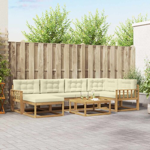  Set vanjskih sofa 7 kom. Bijela i krem Cene