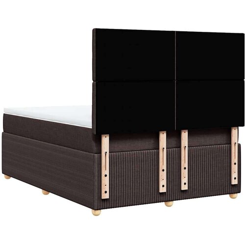 VidaXL Krevet s oprugama i madracem tamnosmeđi 140 x 190 cm od tkanine Slike