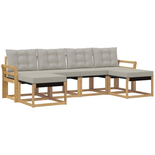 vidaXL Zunanja garnitura za sedenje 6 pcs Bela in svetlo siva, (5000280015) Cene