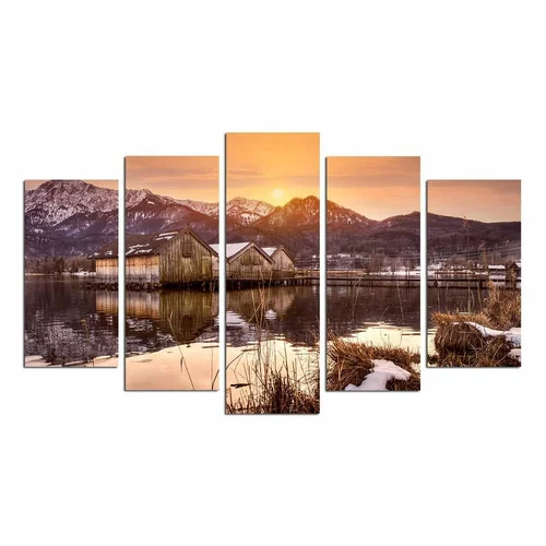 Wallity Slike u setu od 5 kom 20x60 cm Winter Sunset -