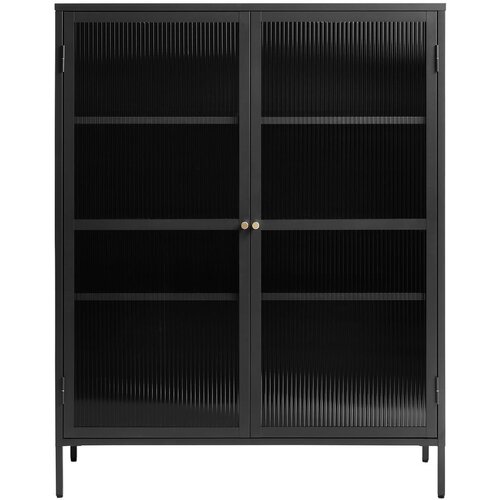 Unique Furniture Crna metalna vitrina 111x140 cm Bronco - Cijene