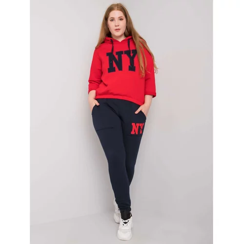 Fashion Hunters Red and navy blue set with pants