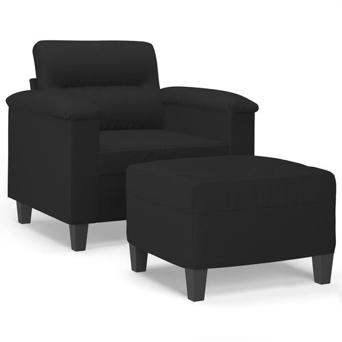 vidaXL Fotelj s stolčkom za noge črn 60 cm blago iz mikrovlaken, (20910077) Cene