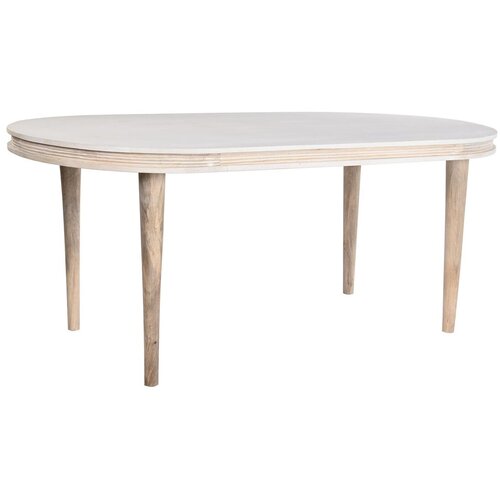  Blagavaonski stol DKD Home Decor Bijela zlatan Mesing Drvo Manga 180 x 90 x 76 cm Slike