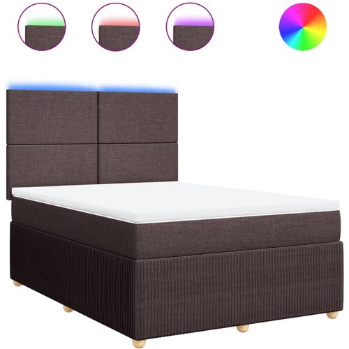 vidaXL Box spring postelja z vzmetnico temno rjav 140x190 cm blago, (21308014) Cene