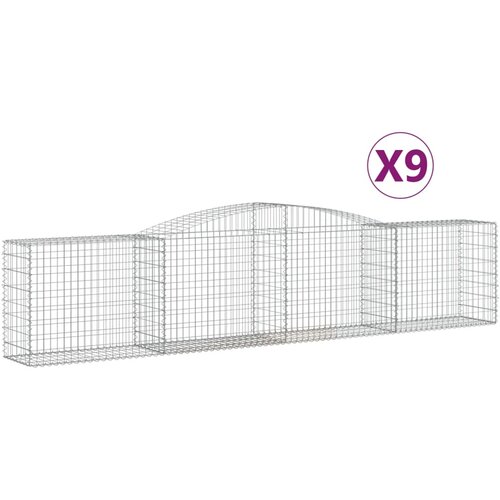  Lučne gabionske ko&amp;scaron;are 9 kom 400x50x80/100 cm pocinčano željezo Slike