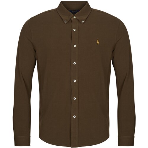 Polo Ralph Lauren Srajce z dolgimi rokavi CHEMISE AJUSTEE COL BOUTONNE EN POLO FEATHERWEIGHT Kostanjeva Cene