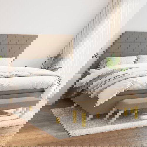 The Living Store Box spring postelja z vzmetnico taupe 140x200 cm blago - Box Spring Postelja, (21512113) Slike