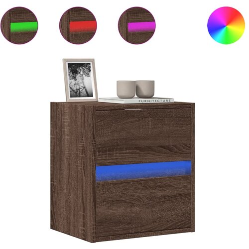 Maison Chic Stenska TV omarica - TV stojalo - Televizijska omarica z LED lučkami rjavi hrast 41x31x45 cm, (21702006) Cene