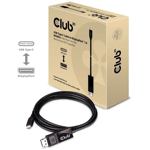 Club3d USB Priključni kabel [1x USB 3.1 muški konektor AC - 1x Muški konektor DisplayPort] 1.8 m Crna Cijene
