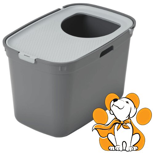 Moderna top cat cool grey, pokriveni toalet za mačke u sivoj boji Cene