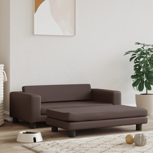 vidaXL Krevet za pse s produžetkom smeđi 100 x 50 x 30 cm umjetna koža Cijene