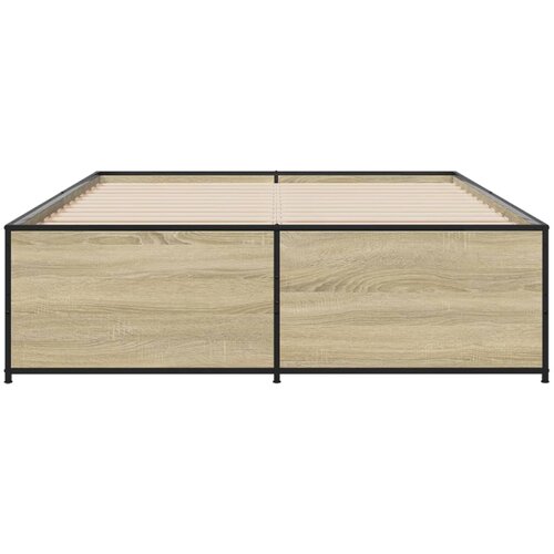  Okvir kreveta boja hrasta 120x200 cm konstruirano drvo i metal Slike