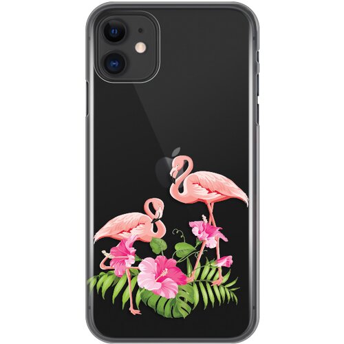 maska silikonska print skin za iphone 11 6.1 flamingo Slike