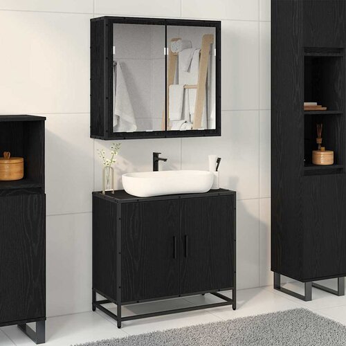 vidaXL set namještaja za kupaonicu 2 pcs crni hrast 65 x 33 x 60 cm Cijene