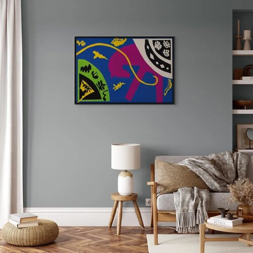  Slika - Henri Matisse &amp;ndash; Horse Rider and Clown (from Jazz) 90x60 U crnom drvenom okviru Slike